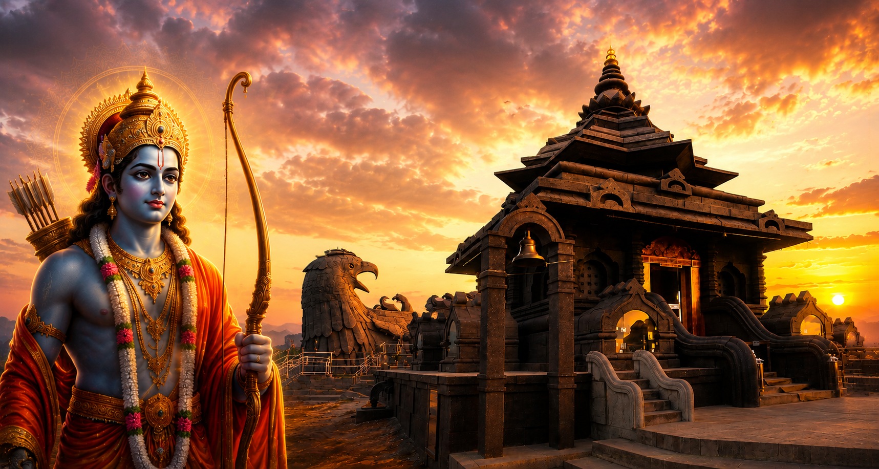 Jatayu Rama Temple at Jatayupara, Chadayamangalam, Kerala